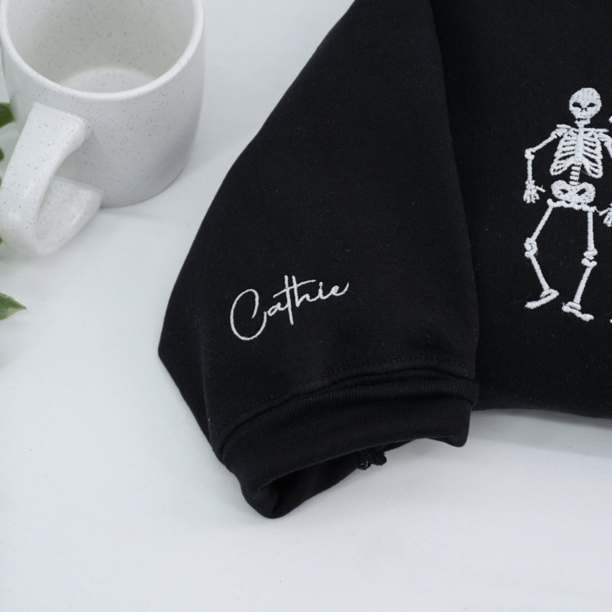 Dancing Skeletons Custom Embroidered Hoodie - Personalized Halloween Sweatshirt - Trick or Treat