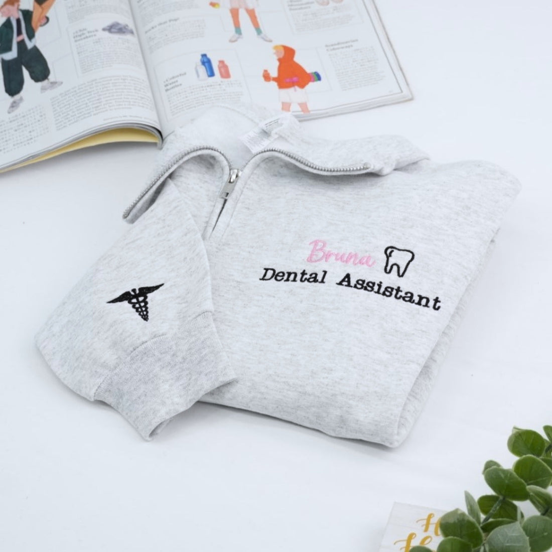 Dental Assistant Custom Embroidered Quarter Zip - Personalized Healthcare Sweatshirt - Dental Gift