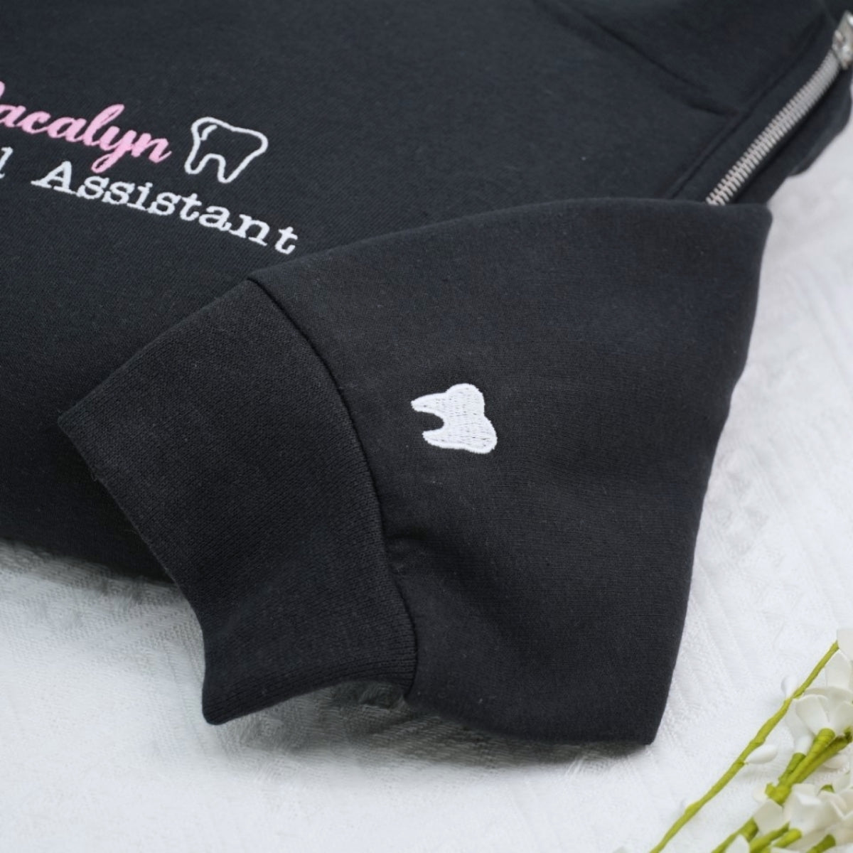 Dental Assistant Custom Embroidered Quarter Zip - Personalized Healthcare Sweatshirt - Dentist Gift