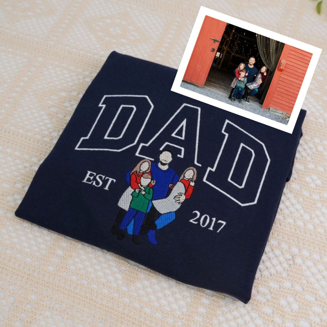 Devoted Dad Custom Embroidered Hoodie - Caring Father Sweatshirt - Personalized Father's Day Gift