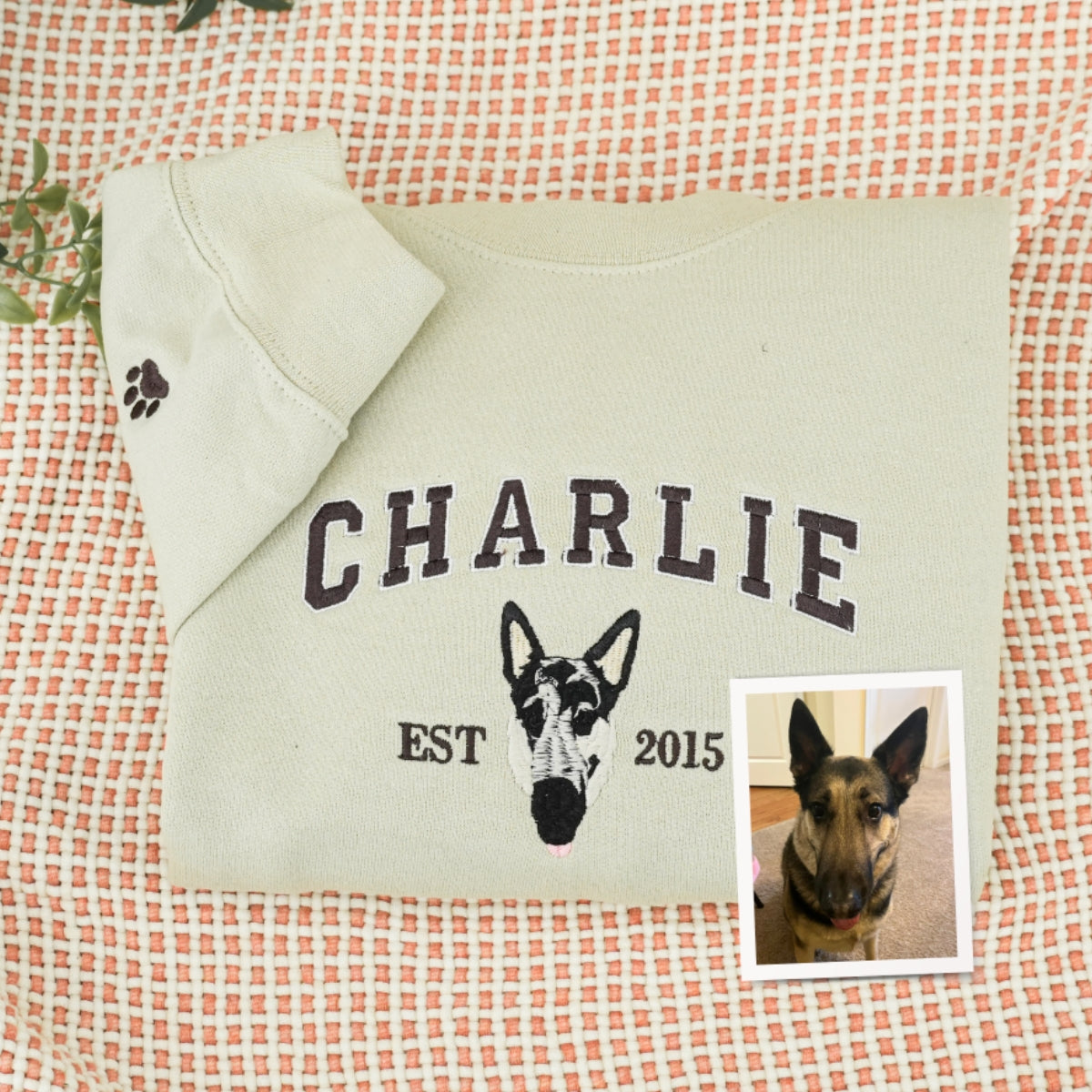 Dog Mom Custom Embroidered Hoodie - Varsity Pet Portrait - Personalized Golden Retriever Gift
