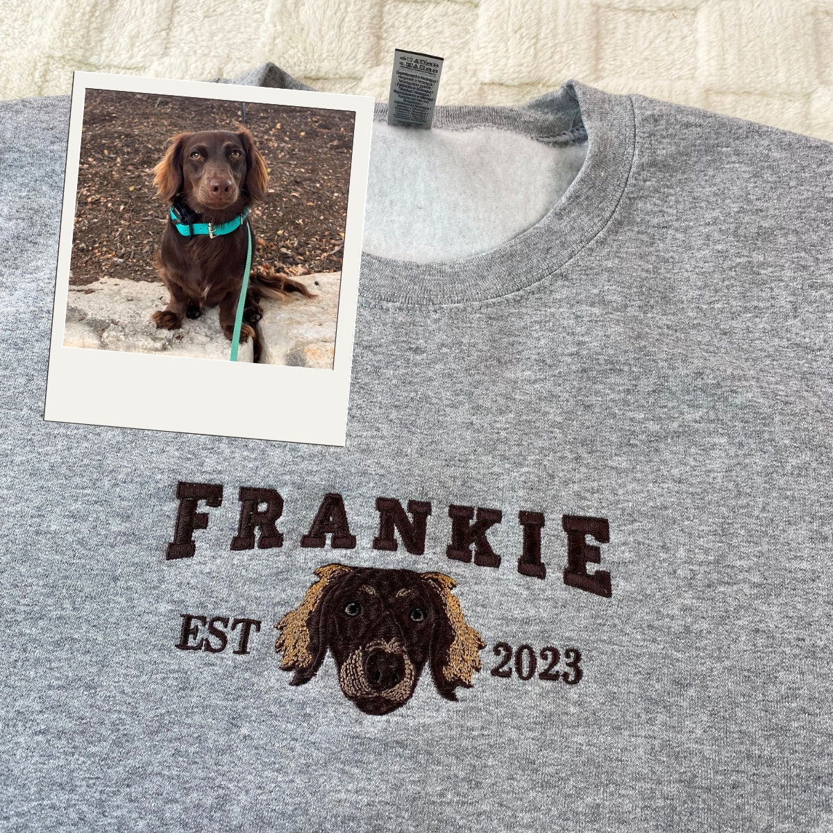 Dog Mom Custom Embroidered Hoodie - Pet Parent Sweatshirt - Personalized Dog Face Apparel