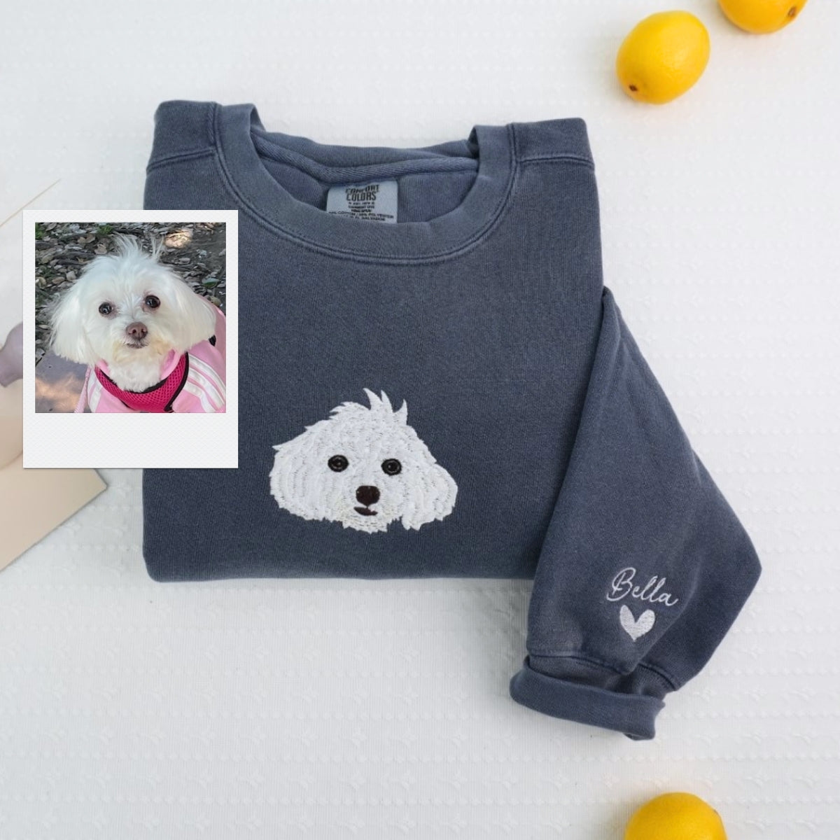 Dog Face Embroidered Sweatshirts | Custom Dog Breed Portrait Collection - Personalized Dog Lover Shirts - Perfect Dog Mom Dad Gift