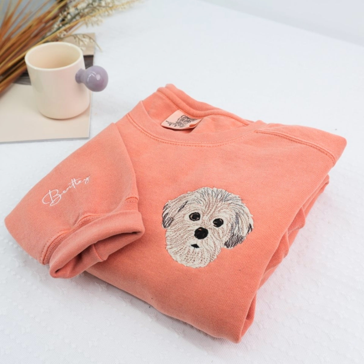 Dog Face Embroidered Sweatshirts | Custom Dog Breed Portrait Collection - Personalized Dog Lover Shirts - Perfect Dog Mom Dad Gift