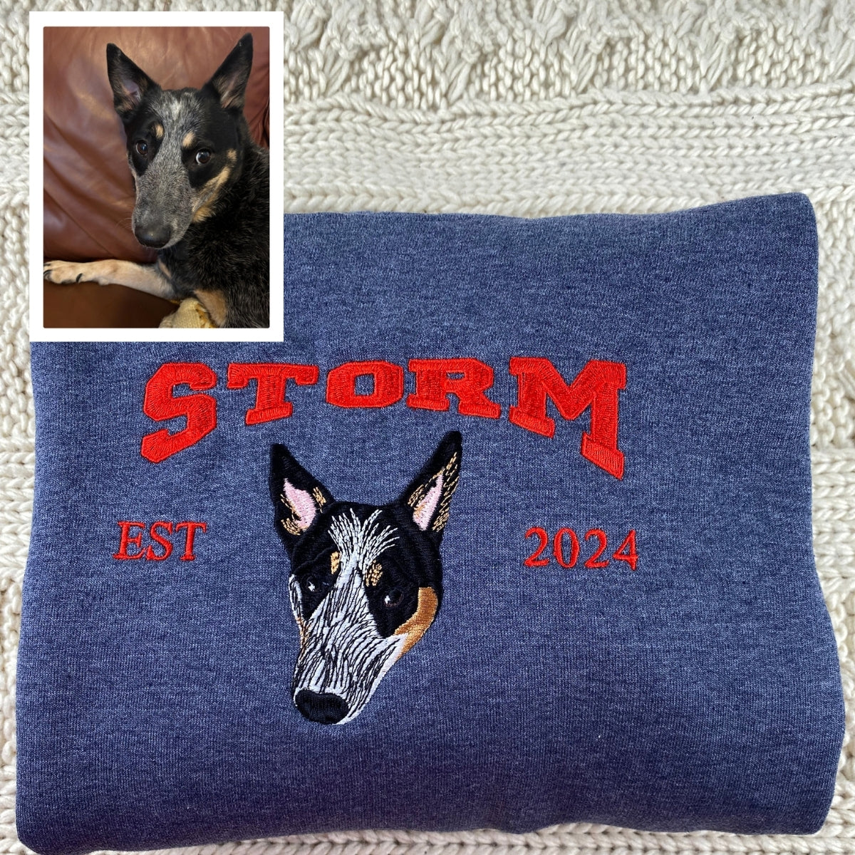 Dog Mom Hoodies - Custom Pet Parent Embroidered Sweatshirts - Personalized Dog Face Apparel for Pet Moms & Dads