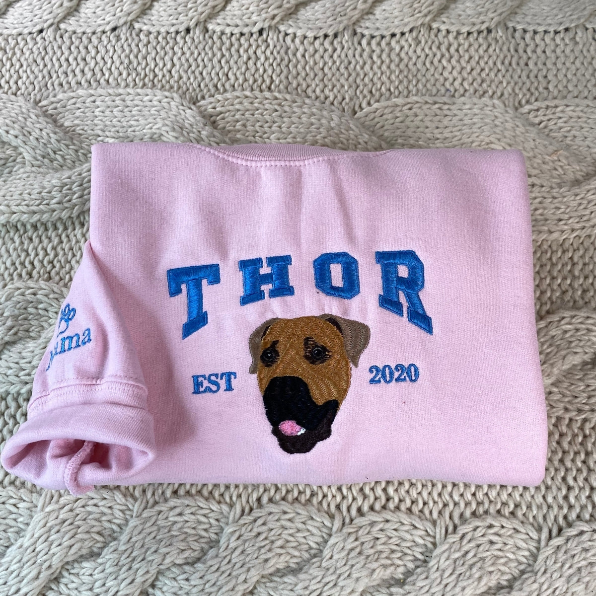 Dog Mom Hoodies - Custom Pet Parent Embroidered Sweatshirts - Personalized Dog Face Apparel for Pet Moms & Dads