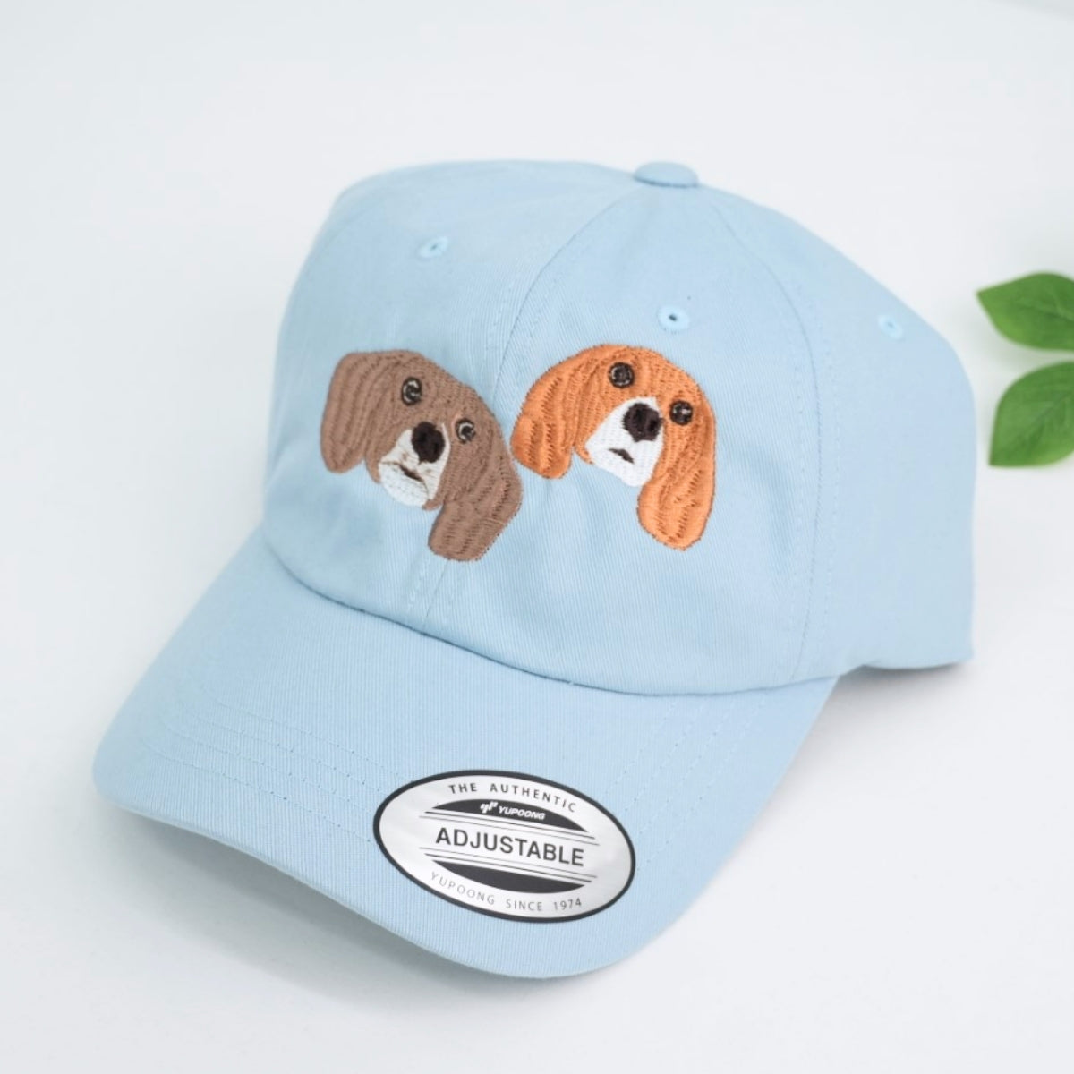 Dual Dog Portrait Custom Embroidered Cap - Multi-Pet Family Accessory - Personalized Dog Gift