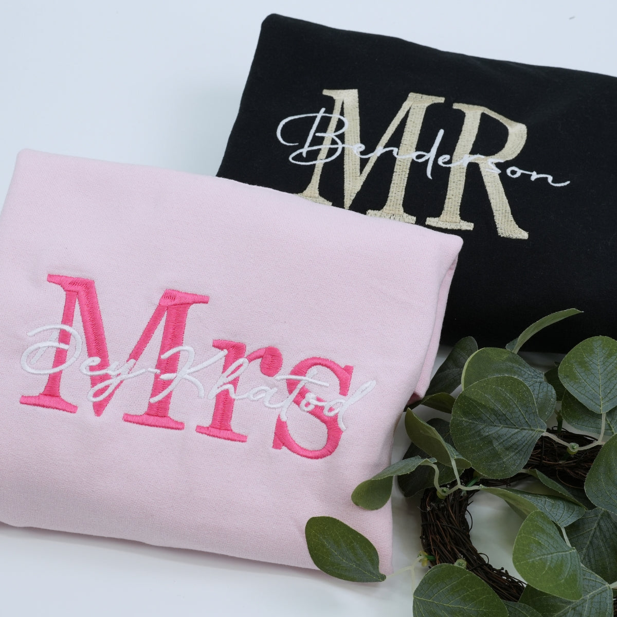 Mr & Mrs Embroidered Hoodies - Personalized Wedding Anniversary Gift