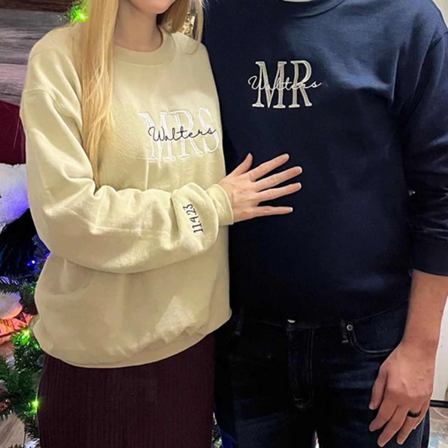 Mr & Mrs Embroidered Hoodies - Personalized Wedding Anniversary Gift