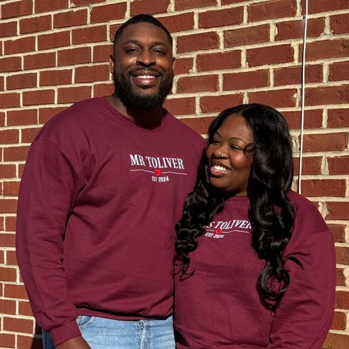 Mr & Mrs Embroidered Hoodie - Personalized Est. Year - Wedding Anniversary Gift