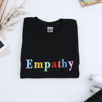 Empathy Rainbow Embroidered T-Shirt - Personalized Kindness Gift - Teacher Counselor