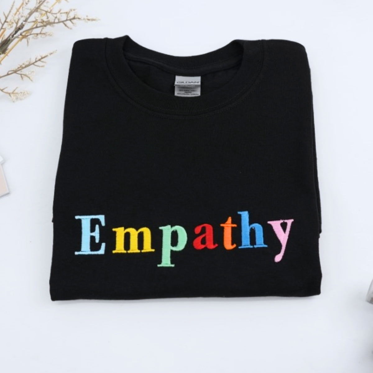 Empathy Rainbow Embroidered T-Shirt - Personalized Kindness Gift - Teacher Counselor