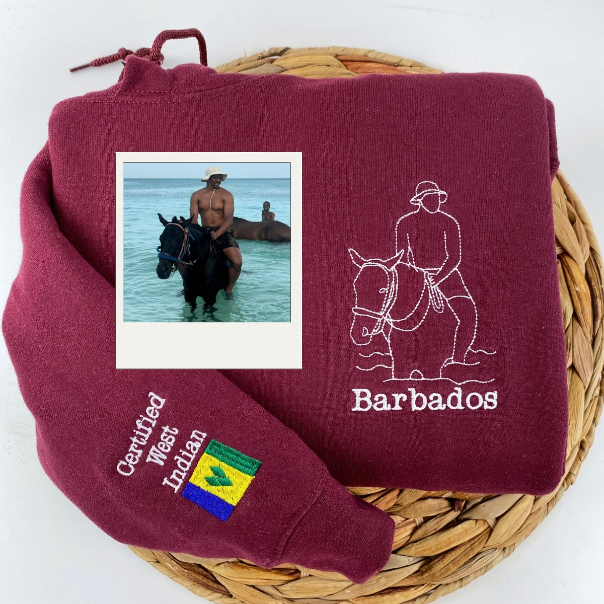 Equestrian Line Art Embroidered Hoodie - Horse Portrait Sweatshirt - Riding Gift