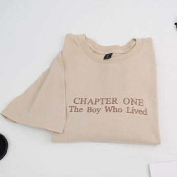 Fantasy Book Lover Embroidered T-Shirt - Chapter One Tee - Personalized Reader Gift