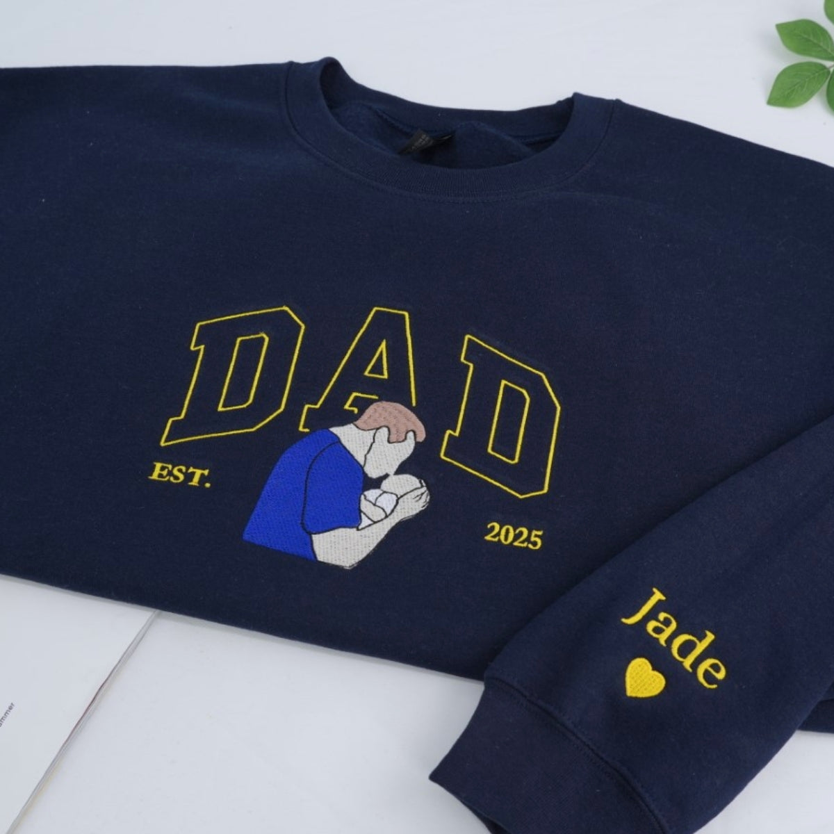 Father Daughters Embroidered Hoodie - Dad & Kids Sweatshirt - Personalized Father's Day Gift