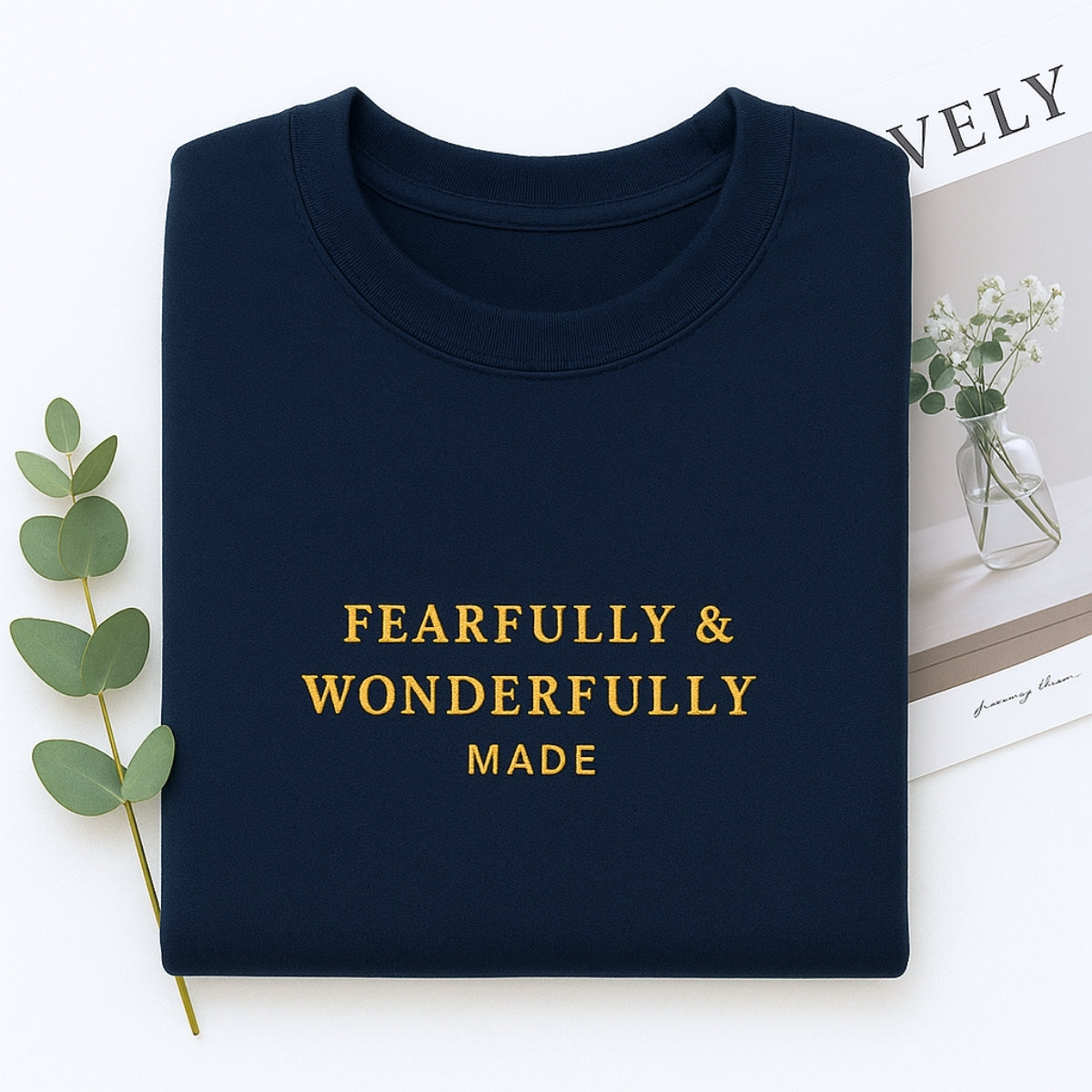 Fearfully Wonderfully Made Custom Embroidered Hoodie - Christian Sweatshirt - Faith Gift