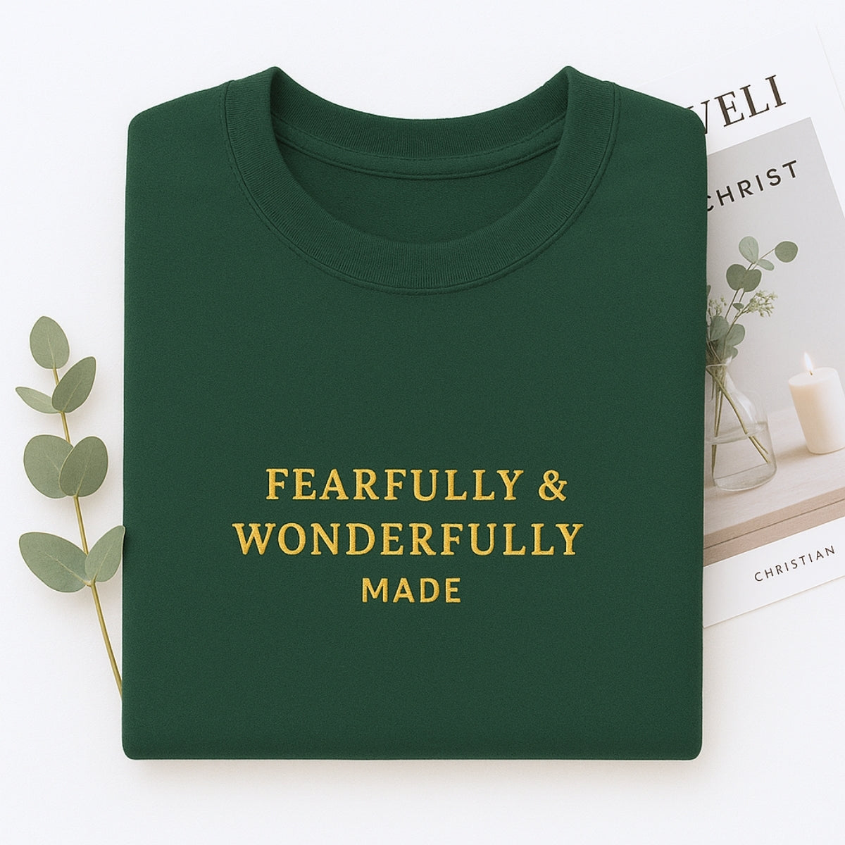 Fearfully Wonderfully Made Custom Embroidered Hoodie - Christian Sweatshirt - Faith Gift
