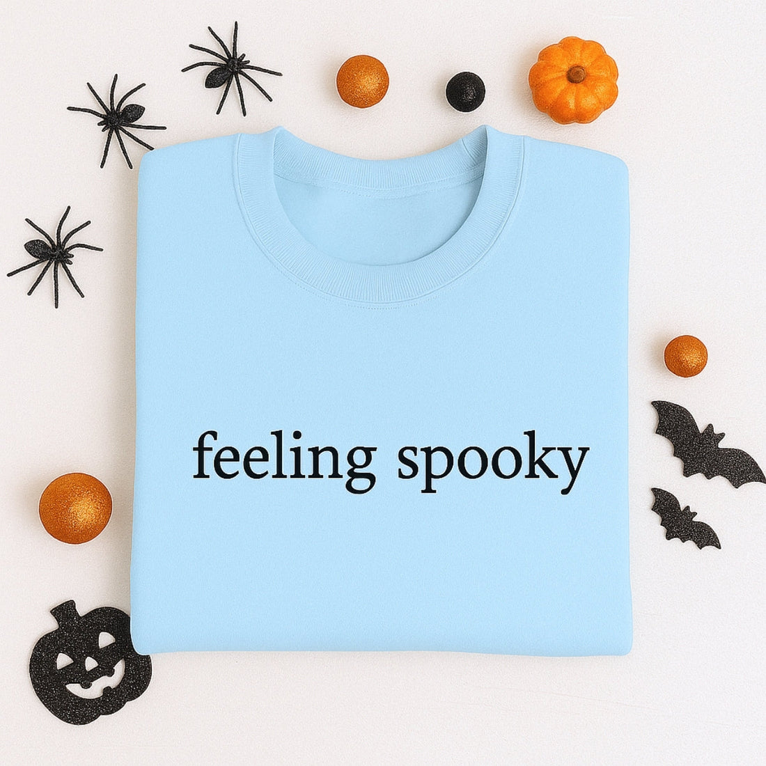 Feeling Spooky Custom Embroidered Sweatshirt - Halloween Apparel - Spooky Season Gift
