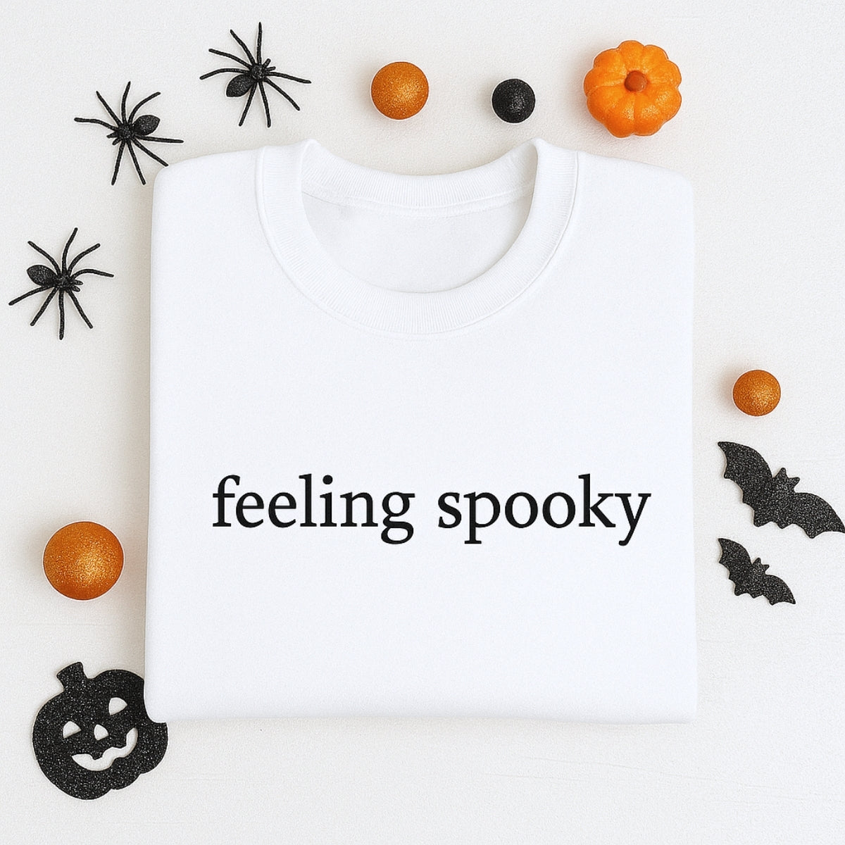 Feeling Spooky Custom Embroidered Sweatshirt - Halloween Apparel - Spooky Season Gift