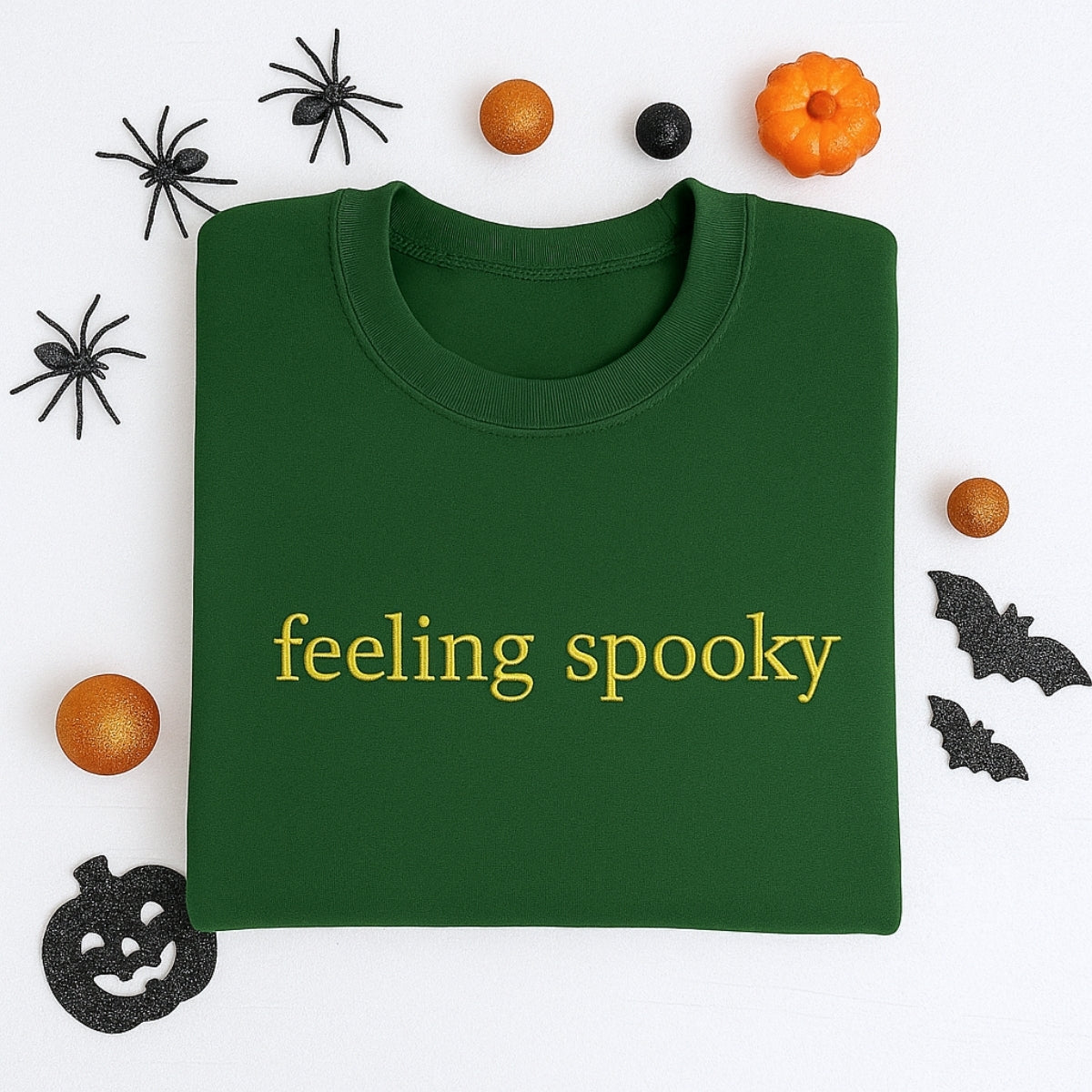 Feeling Spooky Custom Embroidered Sweatshirt - Halloween Apparel - Spooky Season Gift
