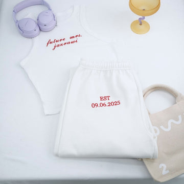 Future Mrs Custom Embroidered Tank Top - Personalized Engagement Apparel - Bridal Gift