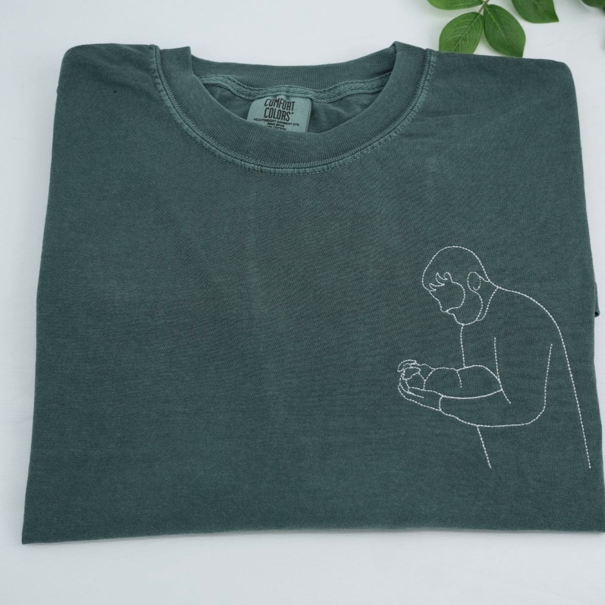 Girl Dad Custom Embroidered T-Shirt - Father Daughter Outline Shirt - Personalized Dad Gift