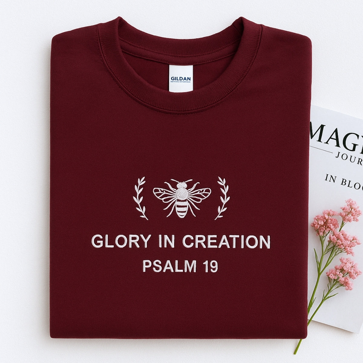 Glory In Creation Custom Embroidered Hoodie - Christian Nature Sweatshirt - Psalm 19 Faith Gift