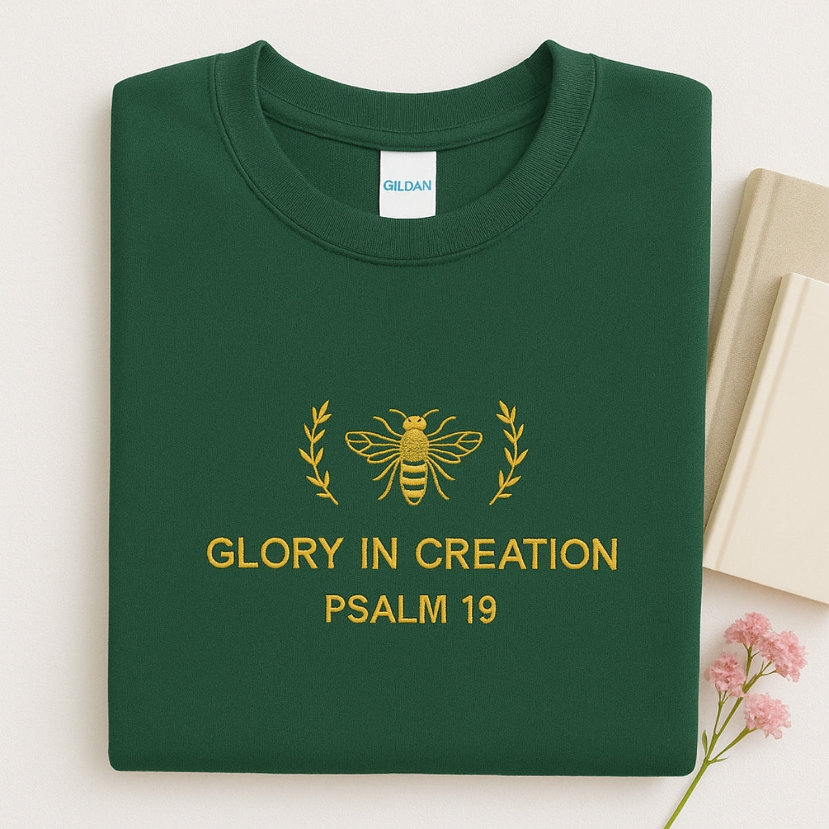 Glory In Creation Custom Embroidered Hoodie - Christian Nature Sweatshirt - Psalm 19 Faith Gift