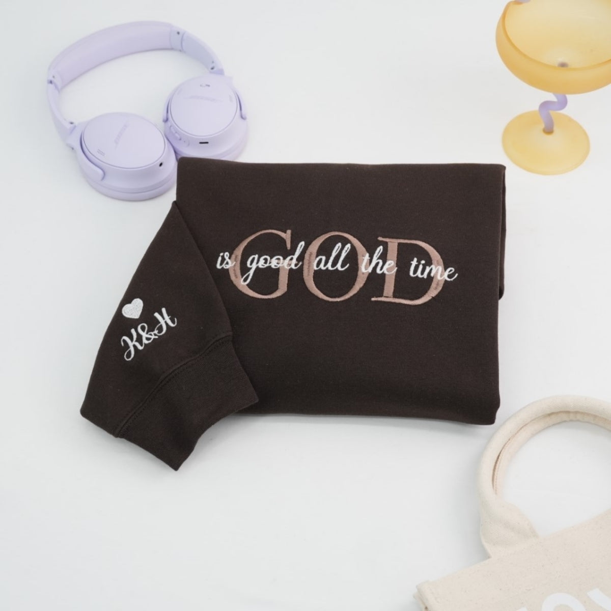 God Is Good Custom Embroidered Sweatshirt - Faith Christian Apparel - Religious Gift