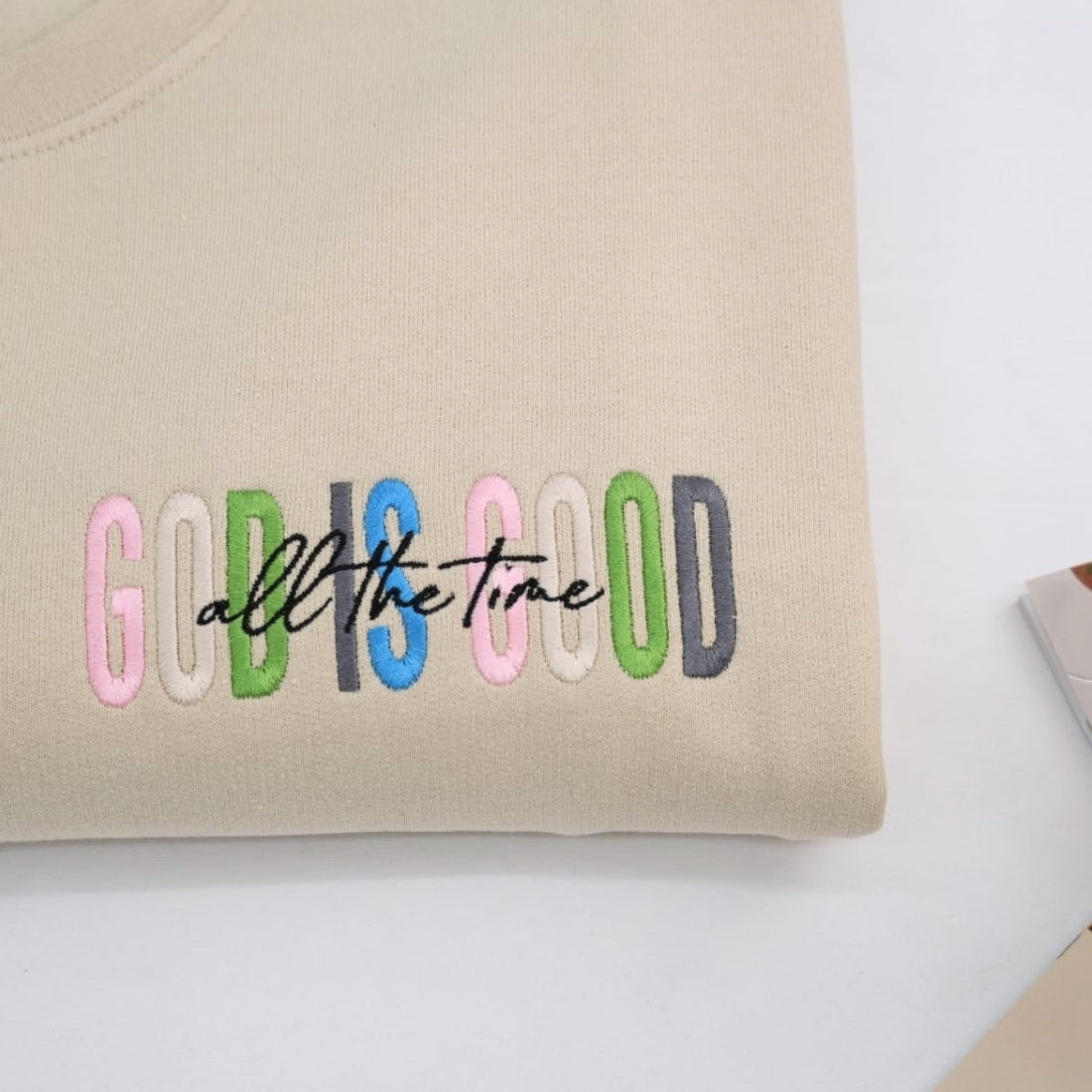 God Is Good Custom Embroidered Hoodie - Faith Inspirational Sweatshirt - Christian Gift
