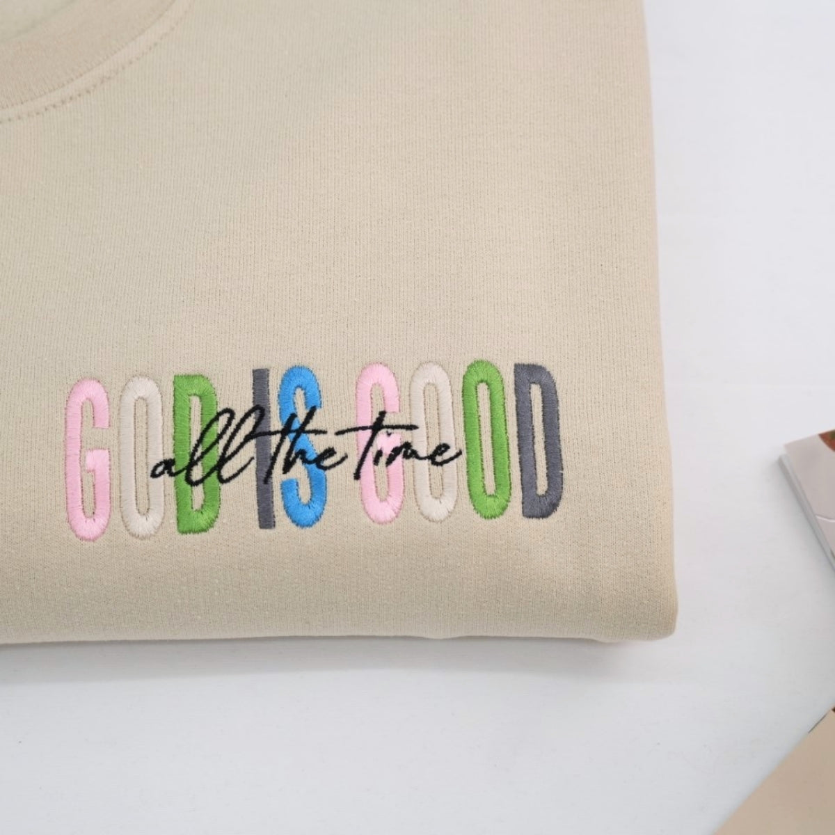 God Is Good Custom Embroidered Hoodie - Faith Inspirational Sweatshirt - Christian Gift