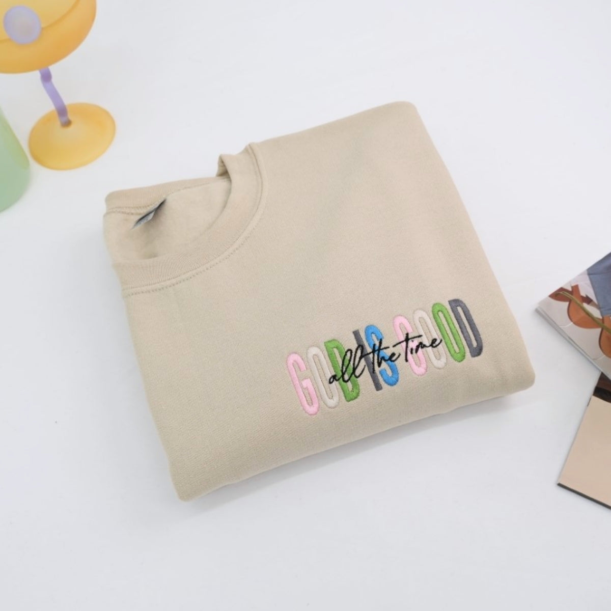 God Is Good Custom Embroidered Hoodie - Faith Inspirational Sweatshirt - Christian Gift