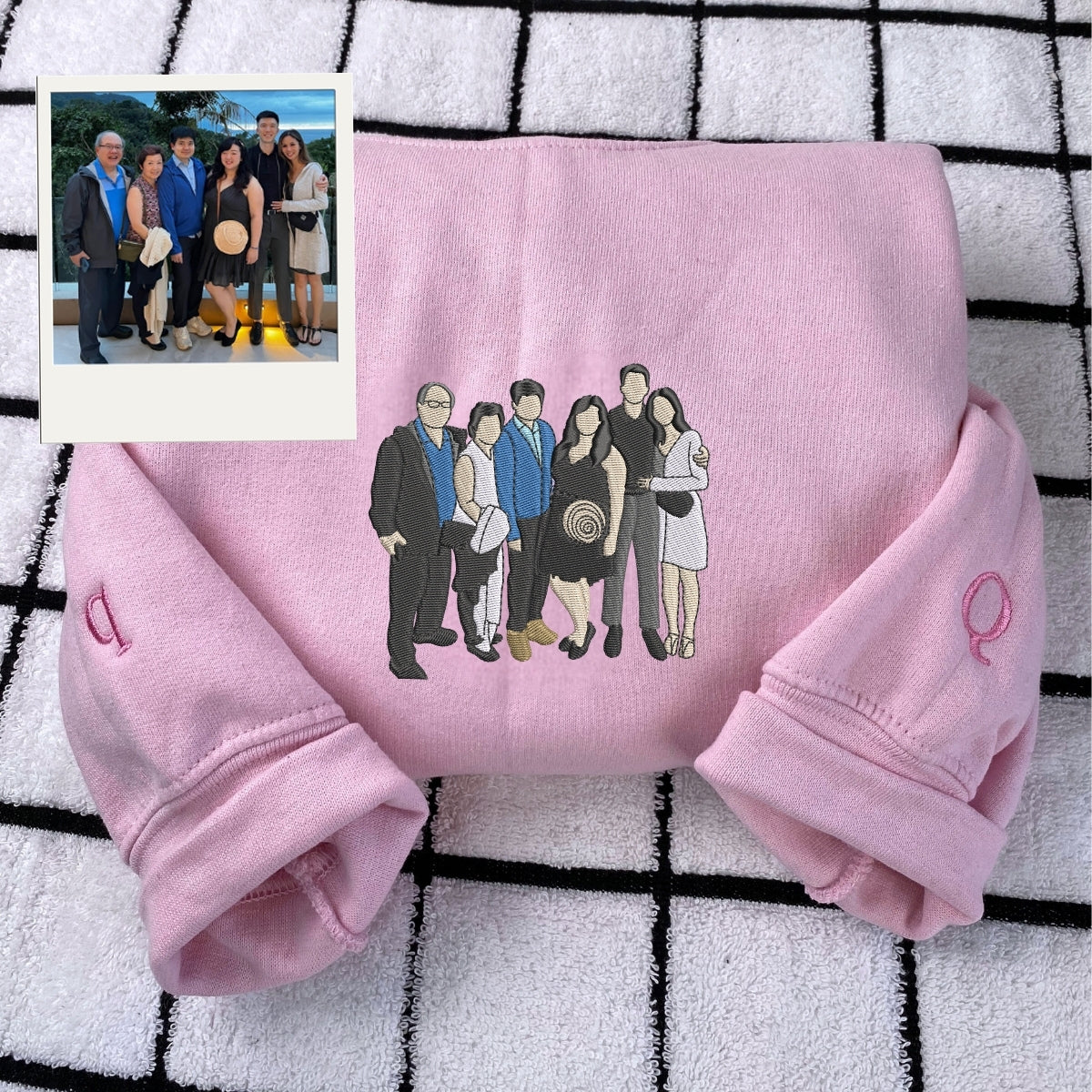 Grandfather Photo Custom Embroidered Hoodie - Memory Sweatshirt - Personalized Father's Day Gift