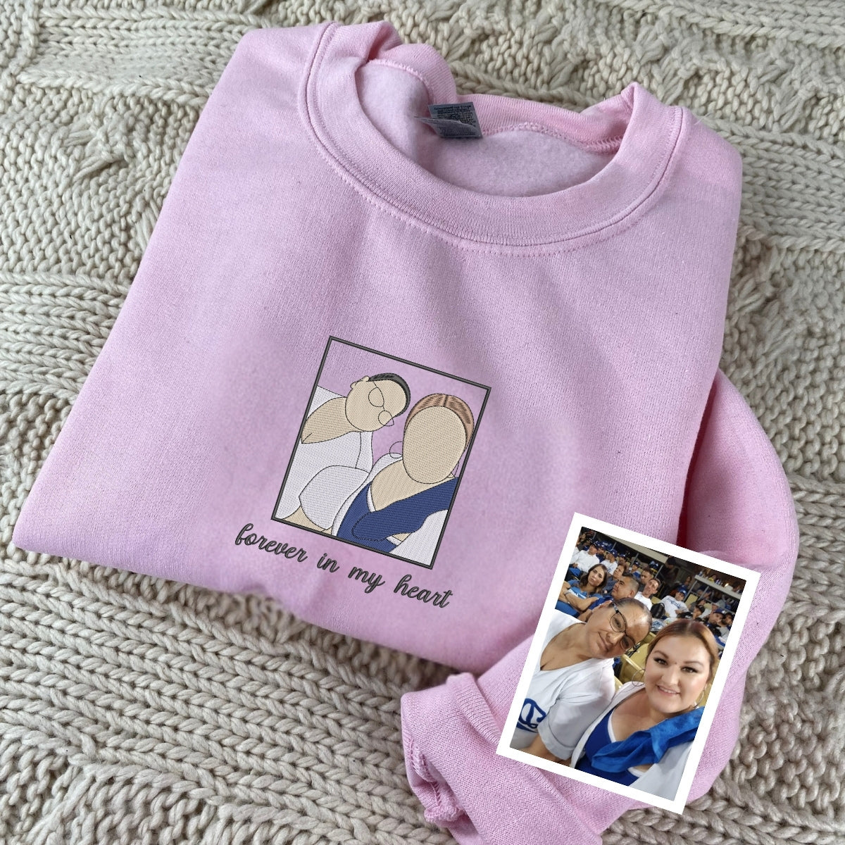 Grandma Custom Embroidered Hoodie - Family Portrait Sweatshirt - Personalized Grandmother Gift