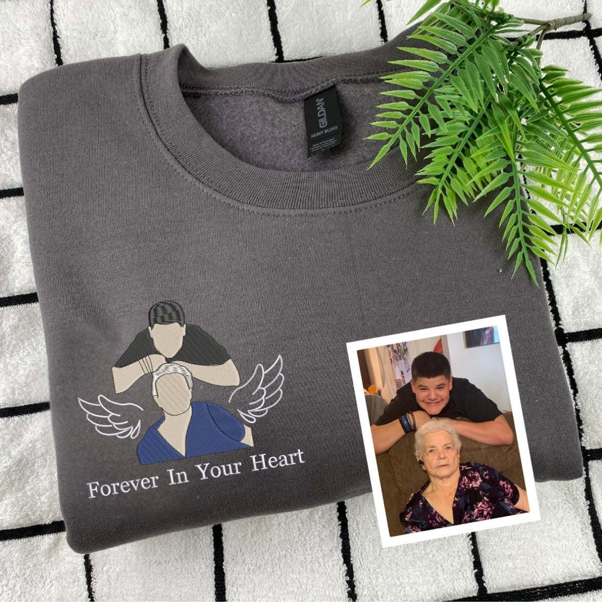 Kids Photo Embroidered Sweatshirt - Custom Grandma Hoodie - Perfect Grandmother Gift