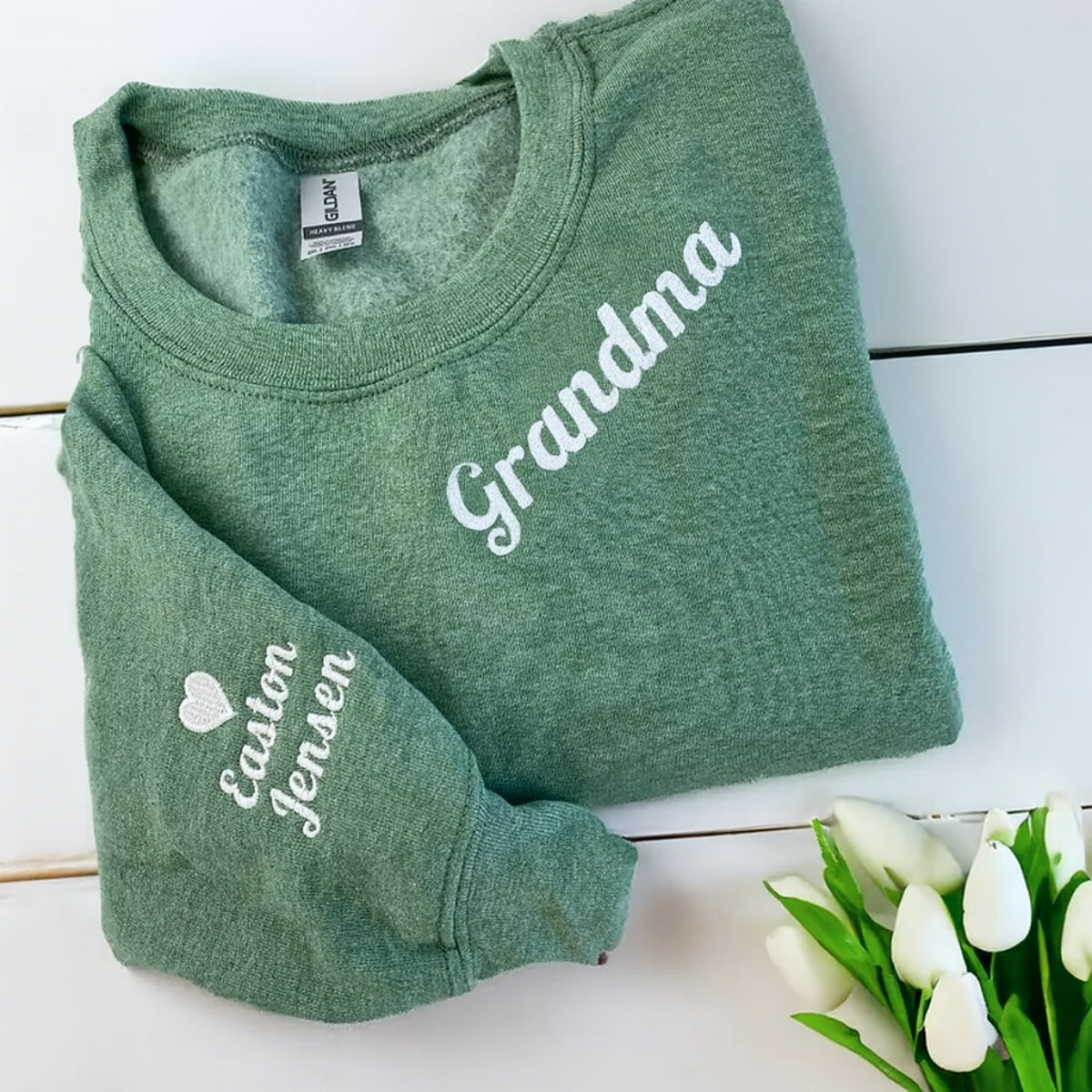 Grandma Custom Neckline Sweaters - Personalised Grandchildren Names - Perfect Mother's Day Gift