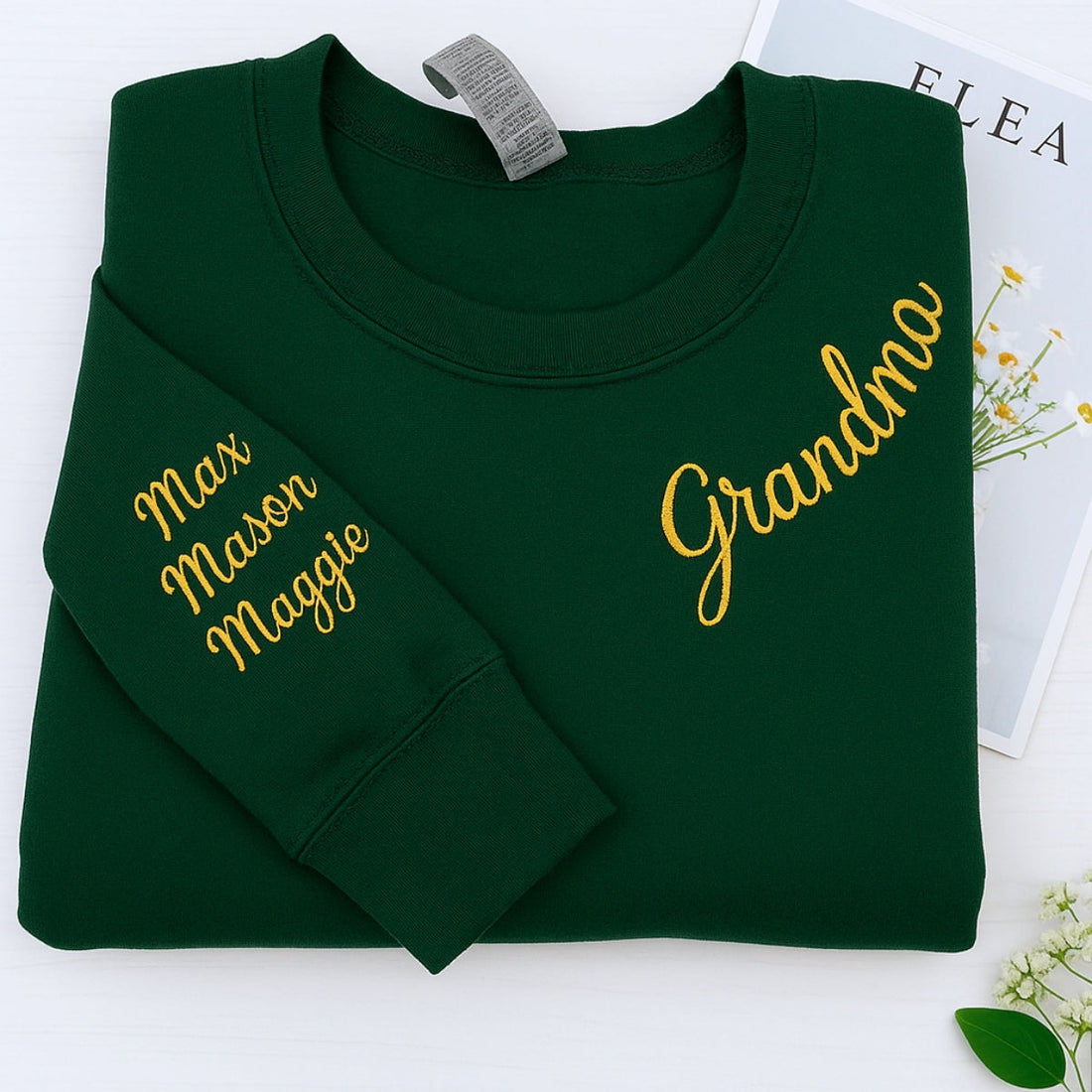 Grandma Custom Sweaters - Personalised Grandchildren Names Embroidered - Perfect Mother's Day Gift