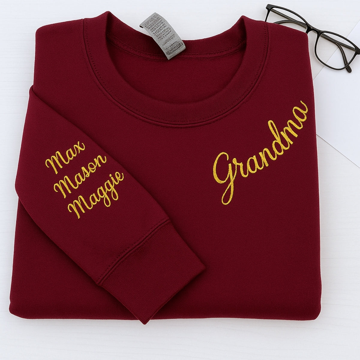 Grandma Custom Sweaters - Personalised Grandchildren Names Embroidered - Perfect Mother's Day Gift