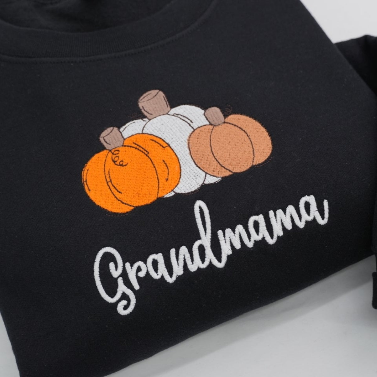 Fall Pumpkin Embroidered Hoodie - Custom Grandmama Sweatshirt - Halloween Grandma Gift