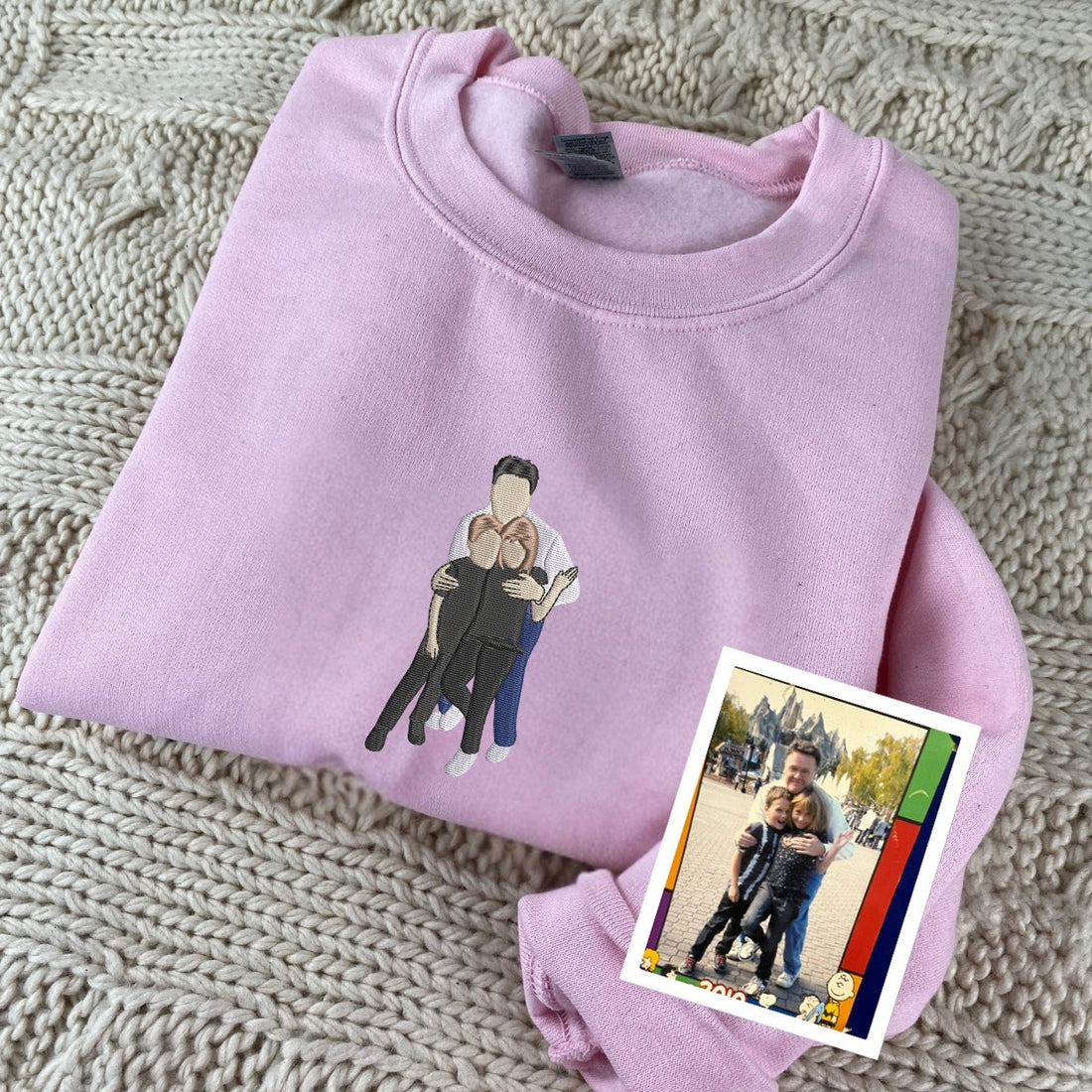 Family Photo Embroidered Sweatshirt - Custom Grandpa Hoodie - Personalized Father's Day Gift