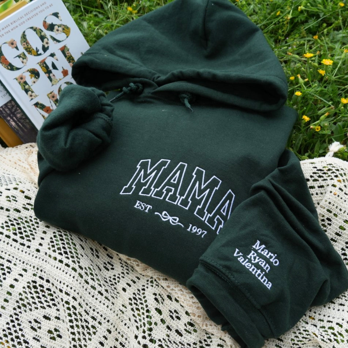 Grandkids Names Custom Embroidered Sweatshirt - Grandpa Hoodie - Father's Day Gift