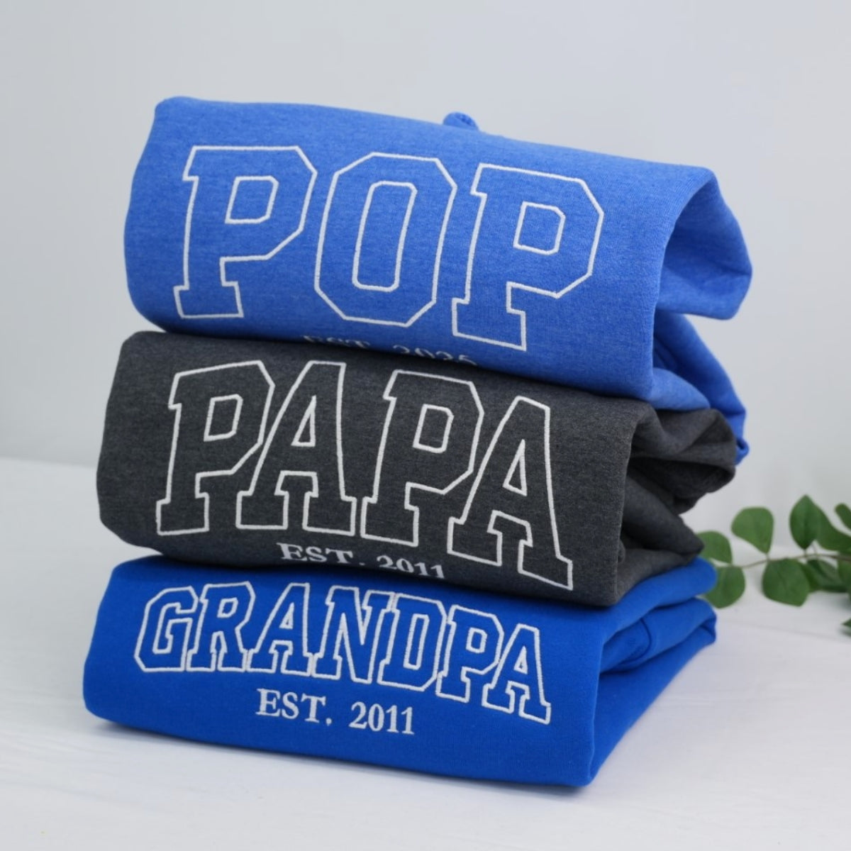 Grandkids Names Custom Embroidered Sweatshirt - Grandpa Hoodie - Father's Day Gift