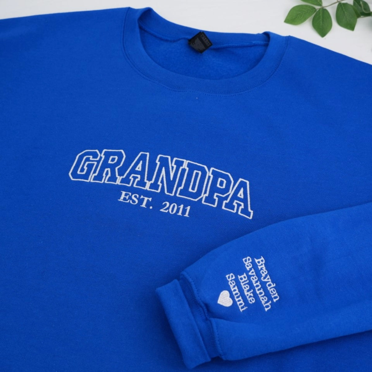 Personalized Embroidered Sweatshirt - Custom Grandpa Hoodie - Father's Day Gift EST Year