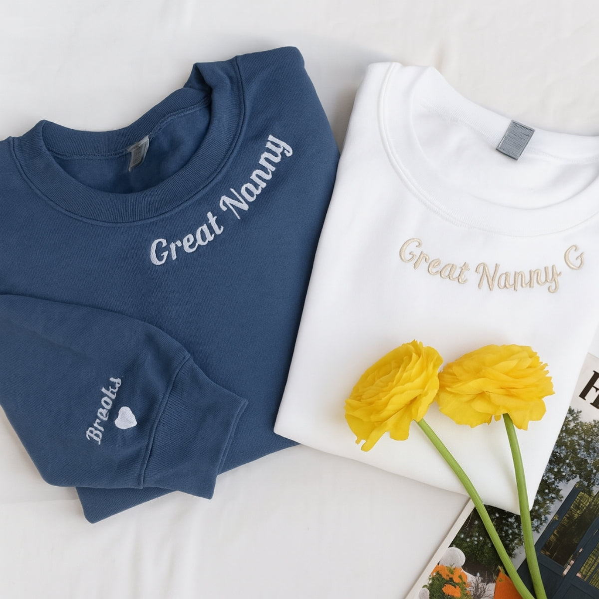 Grandma Embroidered Hoodie - Custom Great Nanny Sweatshirt - Perfect Grandparent Gift