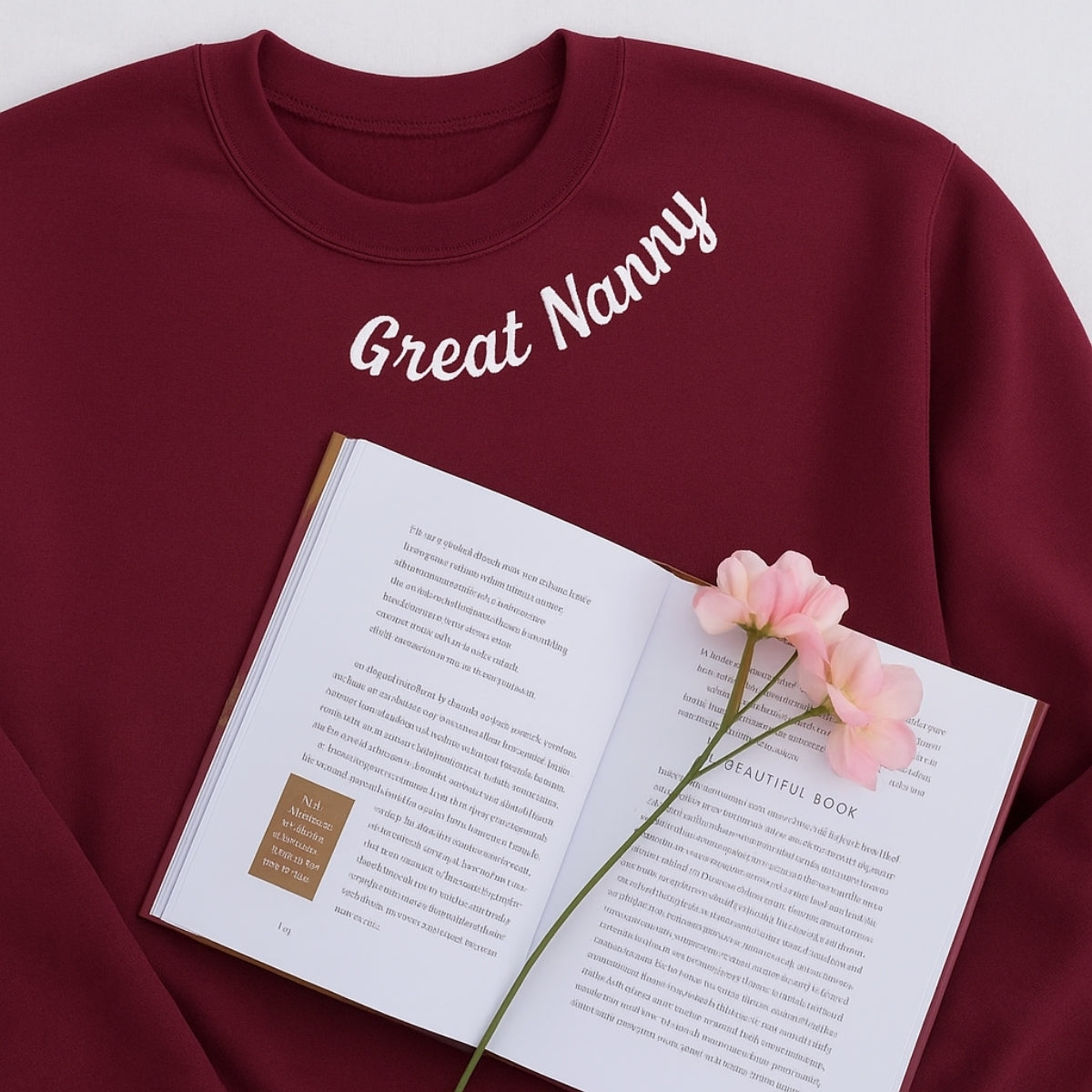 Grandma Embroidered Hoodie - Custom Great Nanny Sweatshirt - Perfect Grandparent Gift
