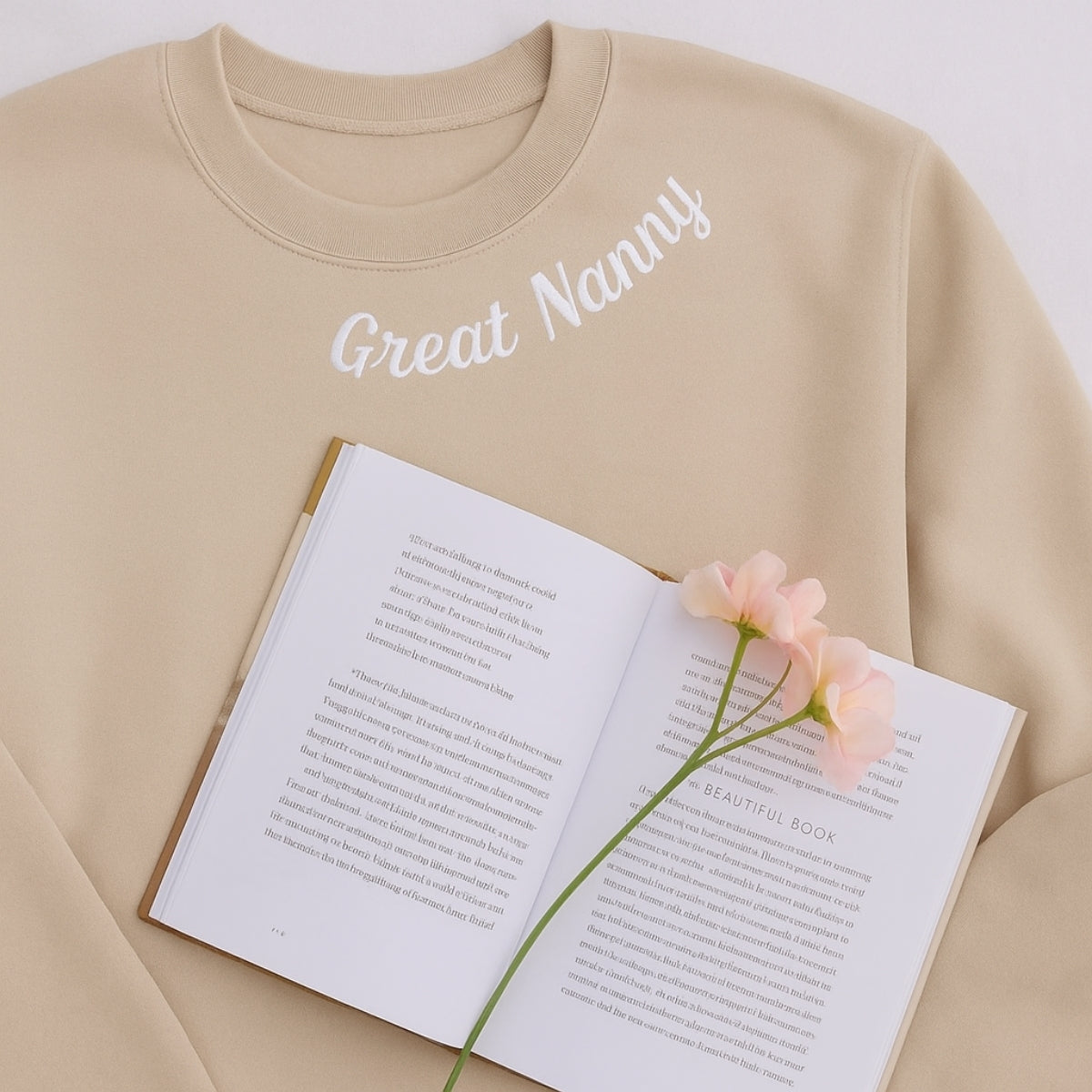 Grandma Embroidered Hoodie - Custom Great Nanny Sweatshirt - Perfect Grandparent Gift