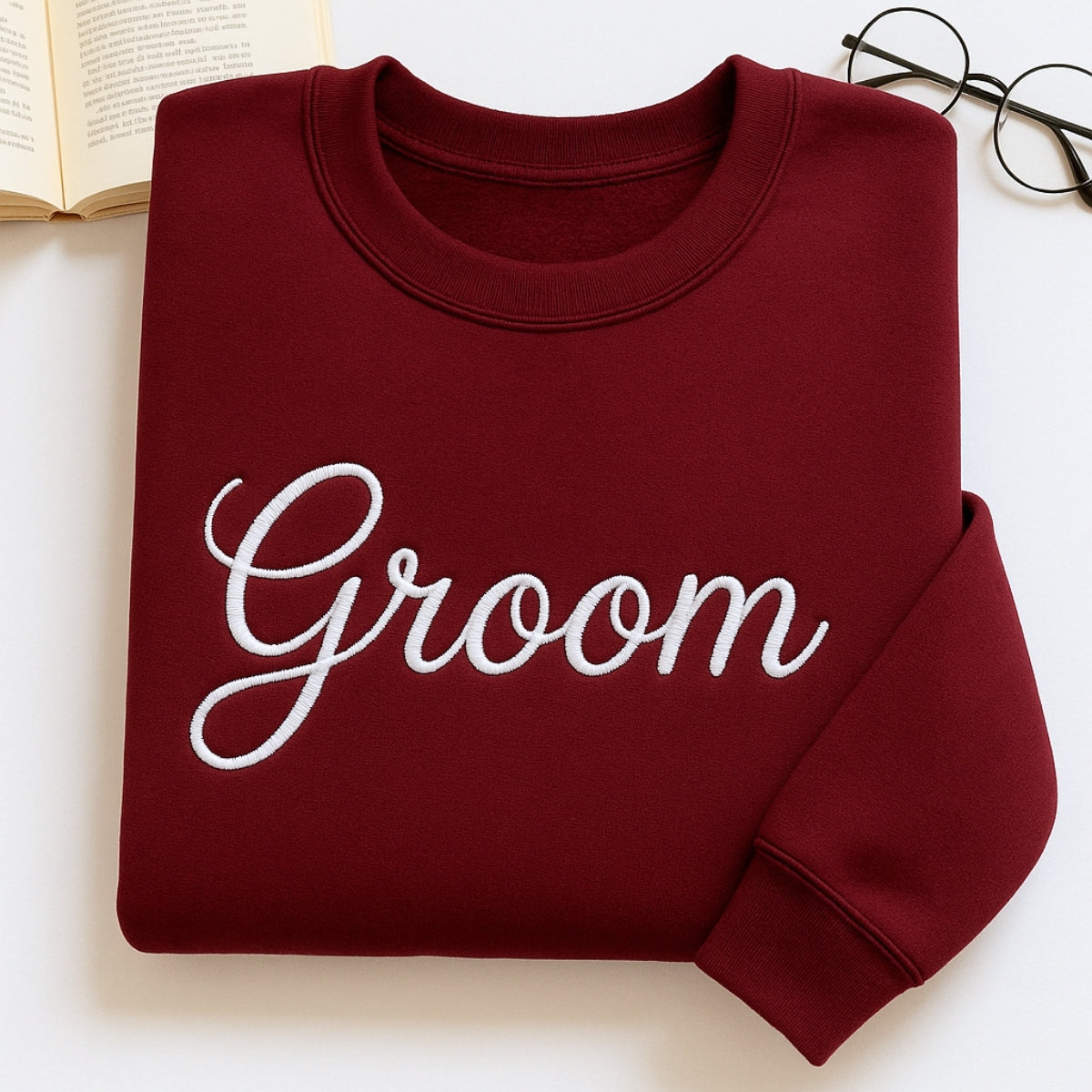 Groom Custom Embroidered Sweatshirt - Personalized Wedding Apparel - Bachelor Party Gift