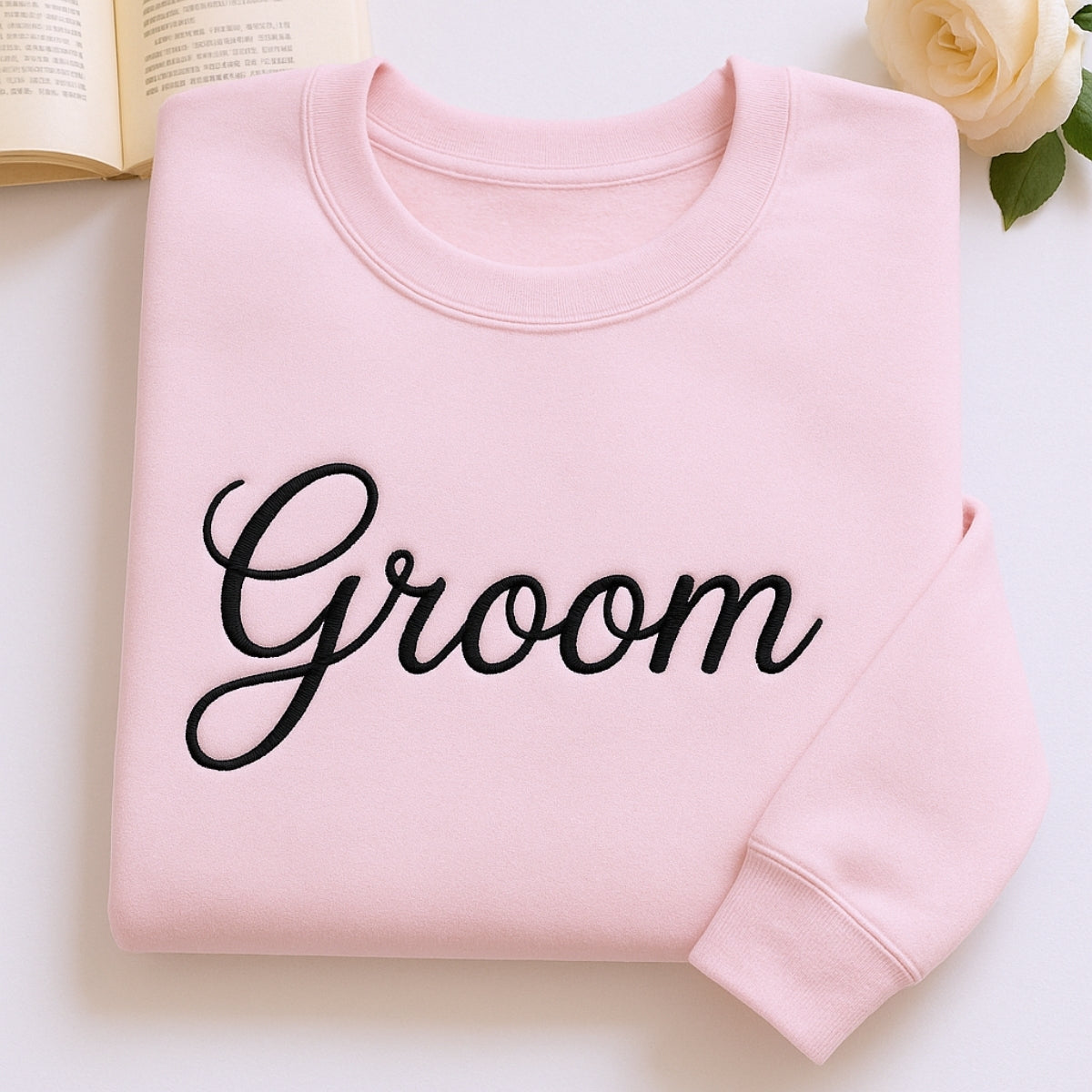 Groom Custom Embroidered Sweatshirt - Personalized Wedding Apparel - Bachelor Party Gift