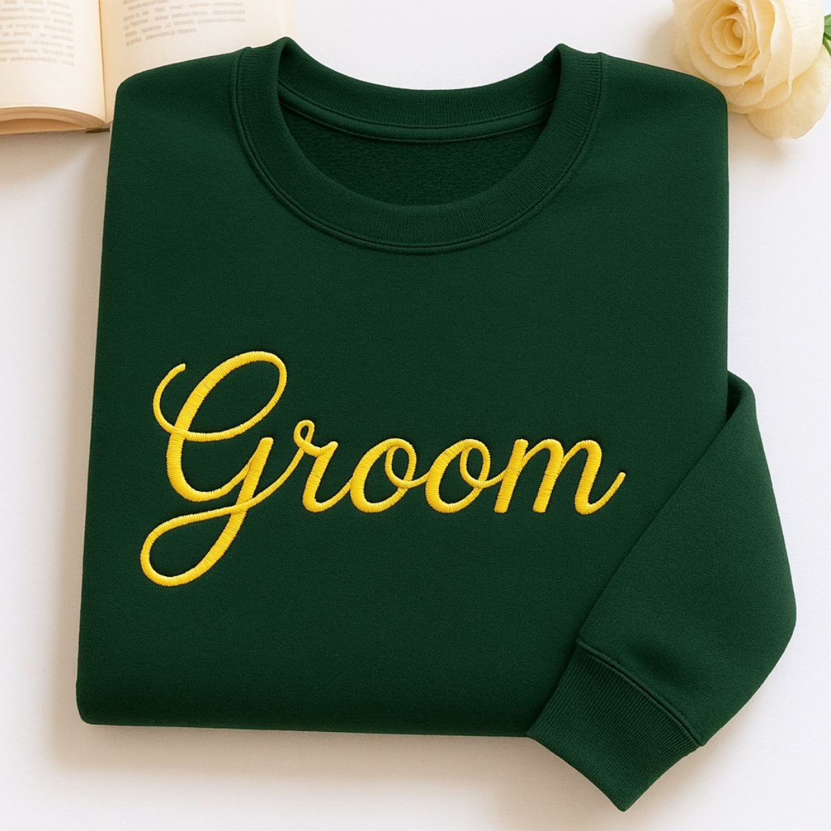 Groom Custom Embroidered Sweatshirt - Personalized Wedding Apparel - Bachelor Party Gift