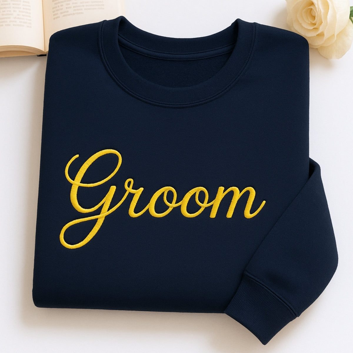 Groom Custom Embroidered Sweatshirt - Personalized Wedding Apparel - Bachelor Party Gift